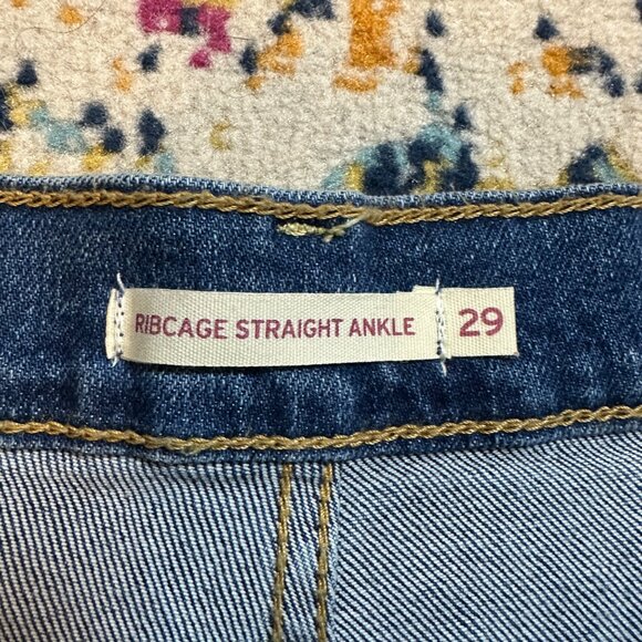 Levis Ribcage Straight Ankle jeans Medium Wash Womens Size 29 Stretch Button Fly - Picture 6 of 8